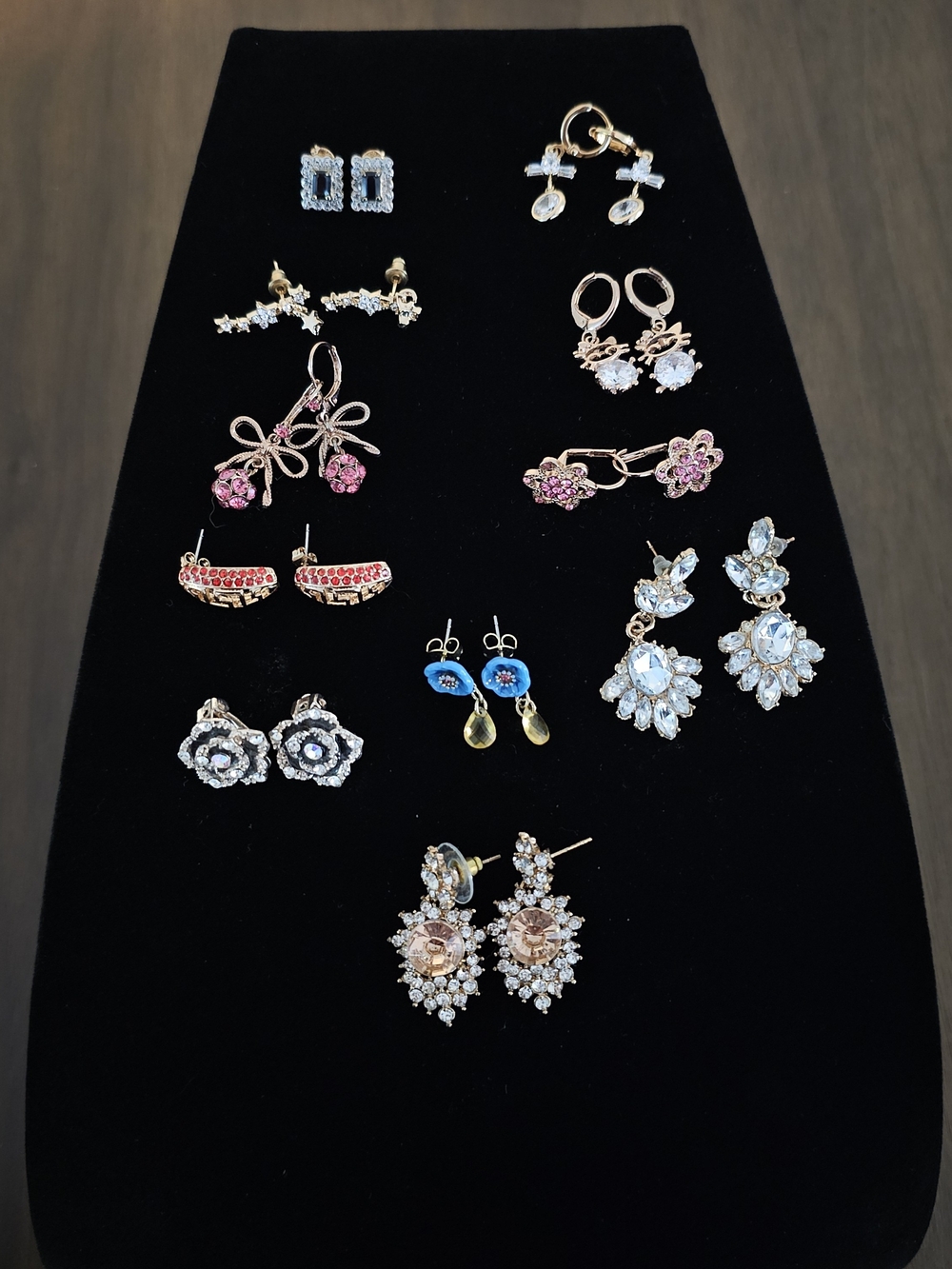 Elegant Mixed Color Crystal Stud & Drop Earring Lot for Women